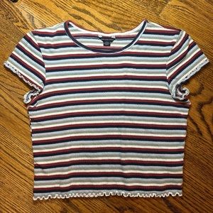 Multi color striped American Eagle tee